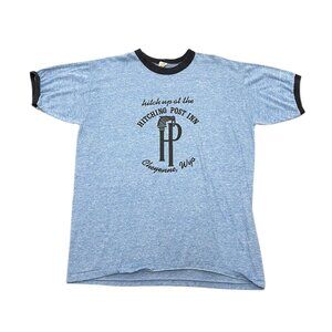 Men’s Vintage Russell Athletic T shirt navy/blue cotton 1980s single stitch